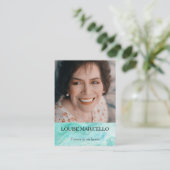 ブルーウォーターカラー写真葬儀記念祈りの言葉カード エンクロージャーカード (スタンド正面)