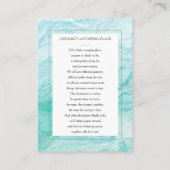 ブルーウォーターカラー写真葬儀記念祈りの言葉カード エンクロージャーカード (裏面)