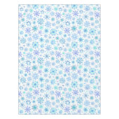 ブルーウォーターカラー冬の雪片とキラキラ テーブルクロス (正面)