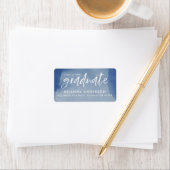 ブルーウォーターカラー卒業差出人住所 ラベル (インサイチュ)