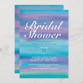 ブルーウォーターカラー夕べスカイブライダルシャワー招待状 招待状 (正面/裏面)