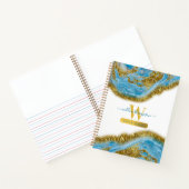 ブルーウォーターカラー大理石&ゴールドフォイルヘア&メイクアップ ノートブック (内部)