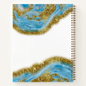 ブルーウォーターカラー大理石&ゴールドフォイルヘア&メイクアップ ノートブック (裏面)