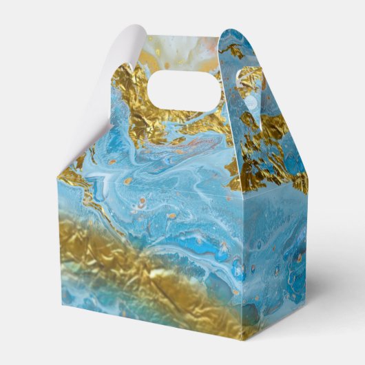 ブルーウォーターカラー大理石&ゴールドフォイル フェイバーボックス (裏面サイド)