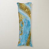 ブルーウォーターカラー大理石&ゴールドフォイル ボディピロー (正面縦)