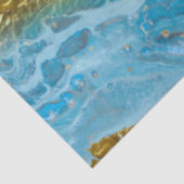 ブルーウォーターカラー大理石&ゴールドフォイル 薄葉紙 (詳細)