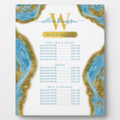 ブルーウォーターカラー大理石&金ゴールドヘア&メイクアップ価格  フォトプラーク (正面)