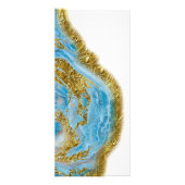 ブルーウォーターカラー大理石&金ゴールドヘア&メイクアップ価格  ラックカード (裏面)