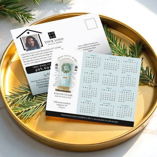 ブルーウォーターカラー実在ドアエステートカレンダー2025 ポストカード