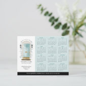 ブルーウォーターカラー実在ドアエステートカレンダー2025 ポストカード (スタンド正面)