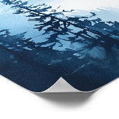 ブルーウォーターカラー山結婚のウェルカムサイン ポスター (角)