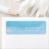 ブルーウォーターカラー差出人住所ラベル ラベル (インサイチュ)