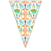 ブルーウォーターカラー恐竜誕生日ベビーシャワー バンティングフラッグ (第1の旗)