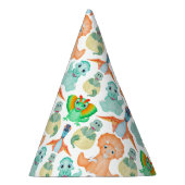 ブルーウォーターカラー恐竜誕生日ベビーシャワー パーティーハット (右)