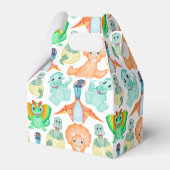 ブルーウォーターカラー恐竜誕生日ベビーシャワー フェイバーボックス (裏面サイド)