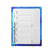 ブルーウォーターカラー抽象芸術ウィークリータスク一覧メモ帳 ノートパッド (回転)