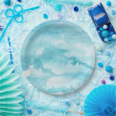 ブルーウォーターカラー抽象芸術パーティー紙プレート ペーパープレート (パーティー)