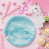 ブルーウォーターカラー抽象芸術パーティー紙プレート ペーパープレート (パーティー)