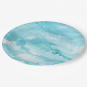 ブルーウォーターカラー抽象芸術パーティー紙プレート ペーパープレート (アングル)