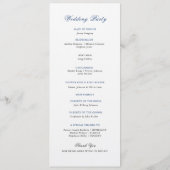 ブルーウォーターカラー教会結婚のフラットプログラム プログラム (裏面)