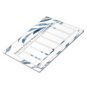 ブルーウォーターカラー植物学ウィークリープランナー ノートパッド (アングル)