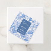 ブルーウォーターカラー植物性花模様結婚ズ フェイバータグ (インサイチュ)