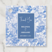 ブルーウォーターカラー植物性花模様結婚ズ フェイバータグ (正面)