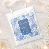 ブルーウォーターカラー植物性花模様結婚ズ フェイバーバッグ (クリップ留めされた状態)