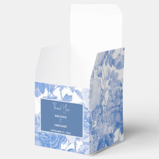 ブルーウォーターカラー植物性花模様結婚ズ フェイバーボックス (オープン)