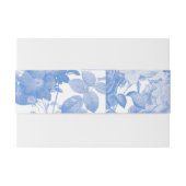 ブルーウォーターカラー植物性花模様結婚ズ 招待状ベリーバンド (裏面例)