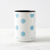 ブルーウォーターカラー水玉模様マグ – ミニマリストパステル ツートーンマグカップ (中央)