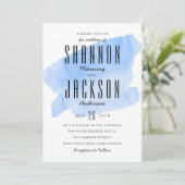 ブルーウォーターカラー洗浄結婚式招待状 招待状 (スタンド正面)