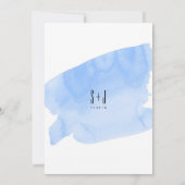 ブルーウォーターカラー洗浄結婚式招待状 招待状 (裏面)