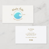 ブルーウォーターカラー海波形ロゴ名刺 名刺