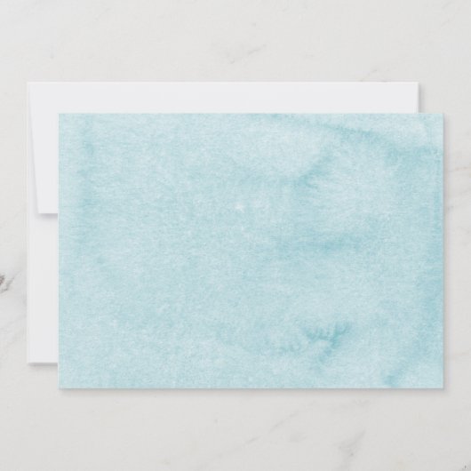 ブルーウォーターカラー熱気球ベビーシャワー 招待状 (裏面)