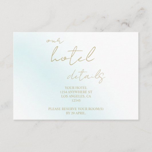 ブルーウォーターカラー結婚ウェーブズホテル エンクロージャーカード (正面)