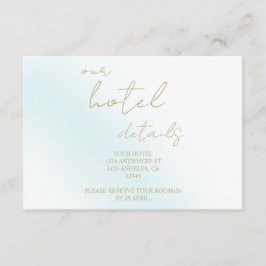 ブルーウォーターカラー結婚ウェーブズホテル エンクロージャーカード