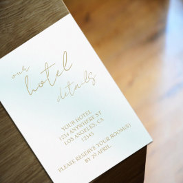 ブルーウォーターカラー結婚ウェーブズホテル エンクロージャーカード