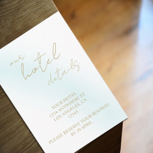 ブルーウォーターカラー結婚ウェーブズホテル エンクロージャーカード