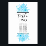 ブルーウォーターカラー結婚フローラのゲスト名 テーブルナンバー<br><div class="desc">このデザインはエレガント青い水色の花を特徴とする。花束の美しい青い花の色は黒い線にエレガント置かれる。花のシンプルデザインの水エレガント色のは、花嫁と花婿の名前を結ぶ中央の花と言葉の上下に配置される。花嫁エレガントと花婿の名前に使用されるスクリプトフォントは、文字と組み合わシンプルれる。このデザインは誰のテーマにも結婚理想的である。すべての季節に最適なテーブル番号デザイン。一致する結婚式招待状や他の文房具も用意。各テーカスタマイズブルの番号と購入は、必要なテーブル番号の数に応じて個別に行う</div>