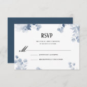 ブルーウォーターカラー結婚式招待状スイート 招待状 (正面/裏面)