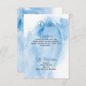 ブルーウォーターカラー結婚式招待状詳細カード 招待状 (正面/裏面)