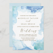 ブルーウォーターカラー結婚式招待状 招待状 (正面/裏面)