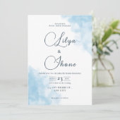 ブルーウォーターカラー結婚式招待状 招待状 (スタンド正面)