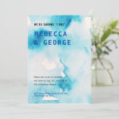 ブルーウォーターカラー結婚式招待状 招待状 (スタンド正面)