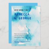 ブルーウォーターカラー結婚式招待状 招待状 (正面/裏面)