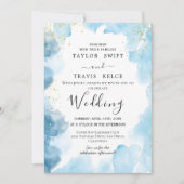 ブルーウォーターカラー結婚式招待状 招待状 (正面)