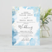 ブルーウォーターカラー結婚式招待状 招待状 (スタンド正面)