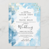 ブルーウォーターカラー結婚式招待状 招待状 (正面/裏面)