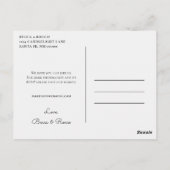 ブルーウォーターカラー結婚式招待状RSVPウェブサイト ポストカード (裏面)